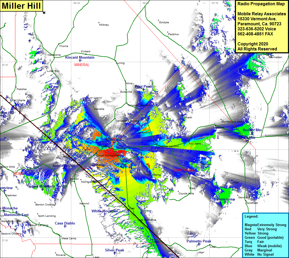 heat map radio coverage Miller Hill